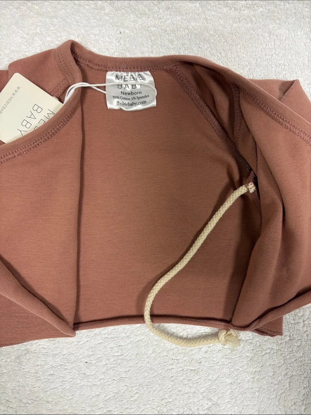 Mebie baby Organic dusted rose Baby Footie kimono Matching Set newborn